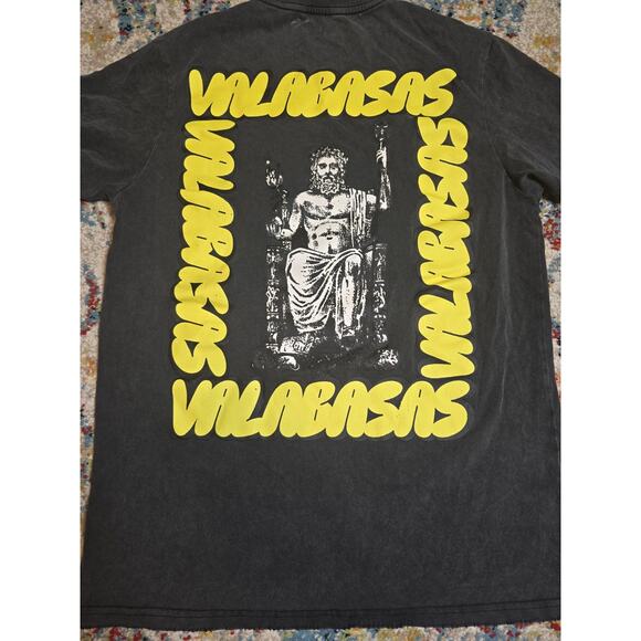 Valabasas Vintage Zeus Greek God Statue Graphic T-Shirt Size Small Black - Picture 3 of 7
